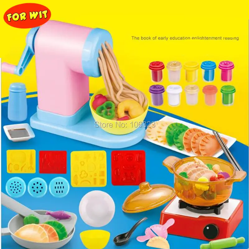 

Big Size 3D Color Clay Mold, Non-toxic Plasticine Modeling Tool Kit, Noodles Machine Dumplings Maker, Chinese Food Playdough Toy