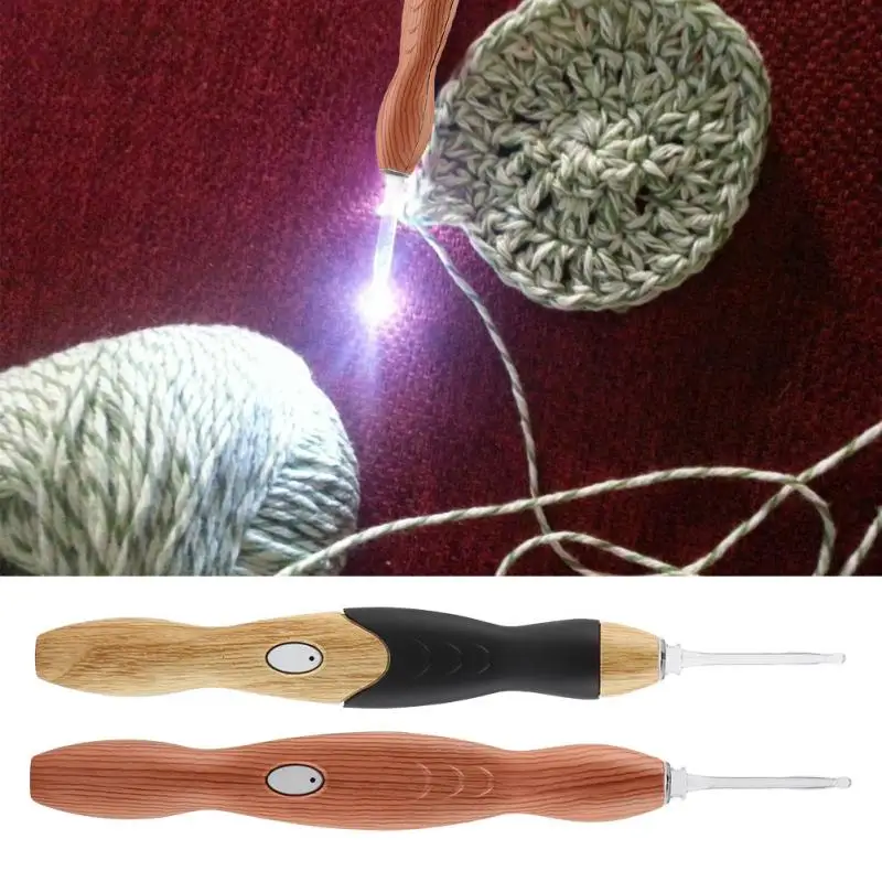 Beste Kopen 9 In 1 Haaknaalden Met Led Oplaadbare Licht Up Haak Pcs Haken Hand Weave Naaien