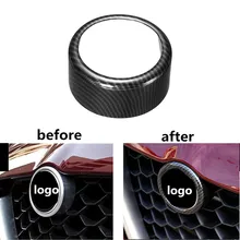In fibra di carbonio Griglia Anteriore Grill Logo Della Copertura Della Pagina Trim Per Alfa Romeo Giulia 2017 Adesivi Auto Esterno