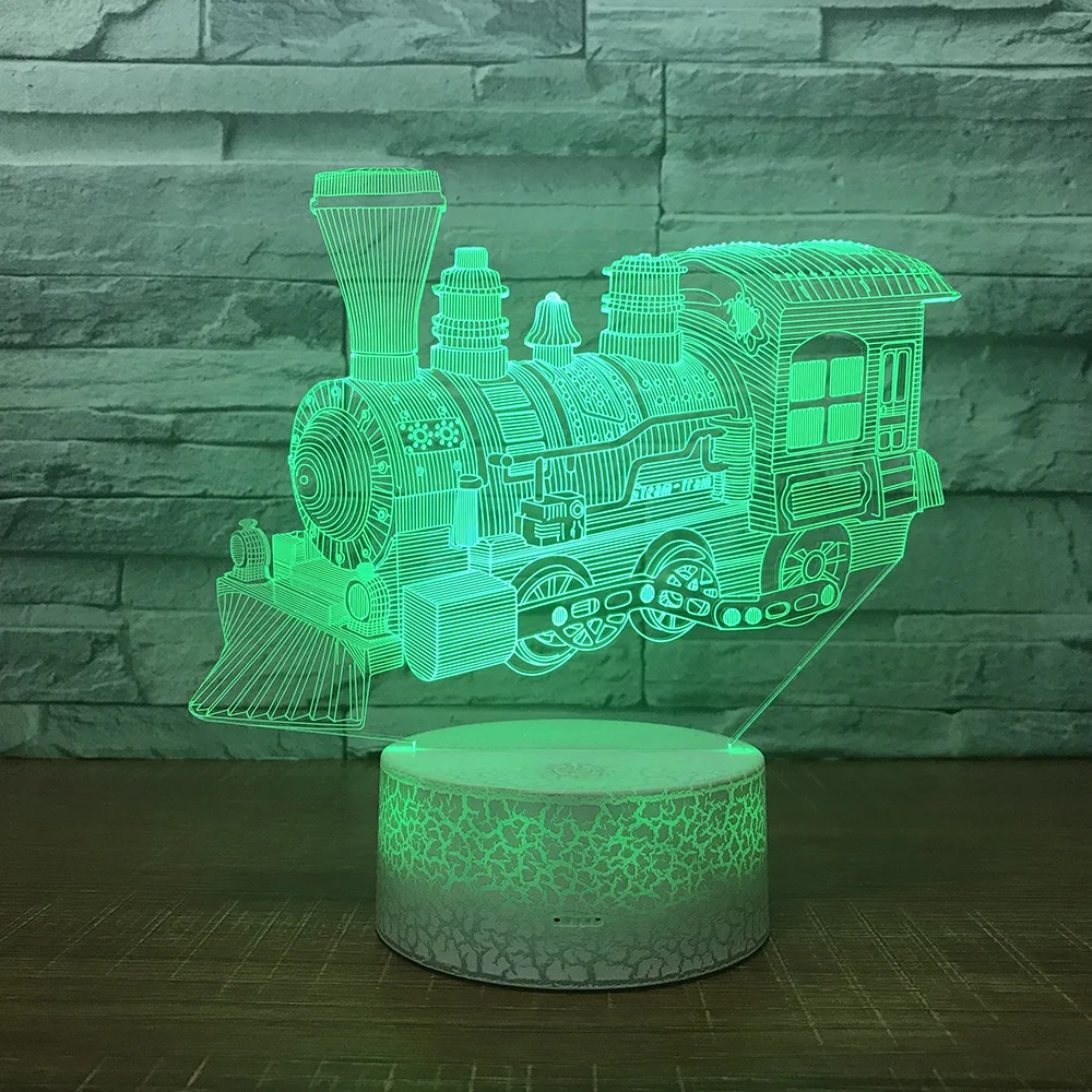 Children's Light Emitting Toy 3d Lamp Creative Train Nightlight Novelty