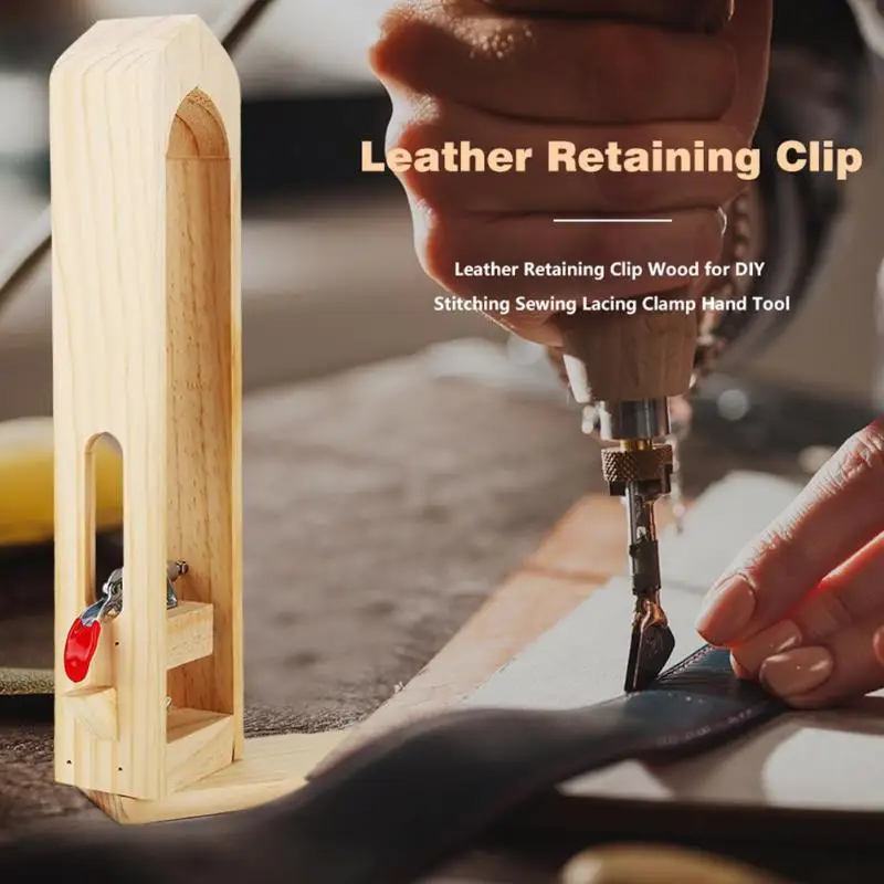 

Leather Retaining Clip Wood Tools for DIY Sewing Stitching Lacing Treatments Crafts With the design of hook loop