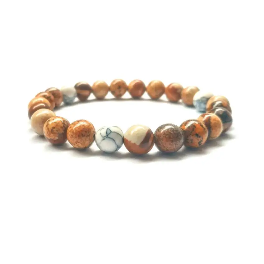 Howlite черный и картинка камень энергия бусы браслет Исцеление баланс рейки Будды