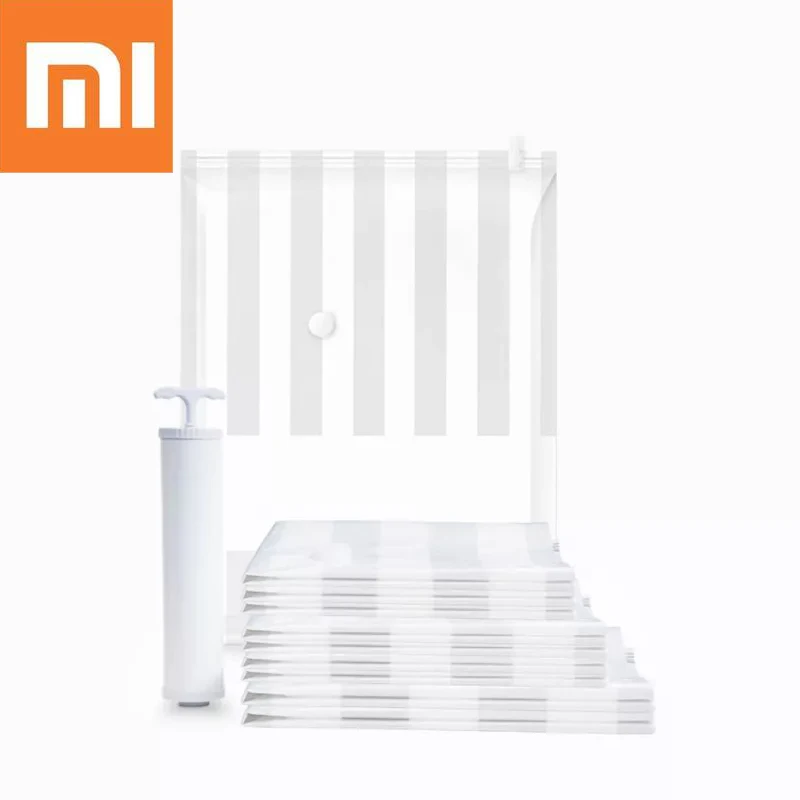 

XIAOMI StoSto 5Pc/set Smart Vacuum Bag Folding Scan QR Code Storage Bag Sealed Clothes Compression Organizer Pouch Hand Air Pump