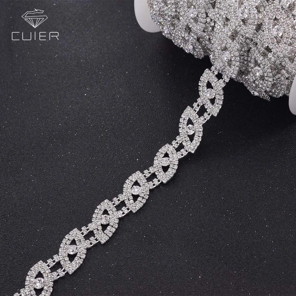 Vestido de encaje cadena Diamante Cinta De Estrás Adorno para Boda Nupcial Decoraciones