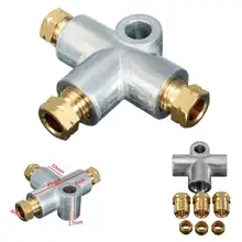 Тройник, 3, M10, мужские гайки, короткий, метрический, медный, 3/16, 10 мм, дюймовый, дистрибьютор, запасные части, серебро