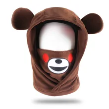 GSOU снежные зимние лыжные головные уборы новые ветрозащитные теплые флисовые шапки милый дизайн выражение шляпа с маской снежная шапка для мужчин женщин ребенок