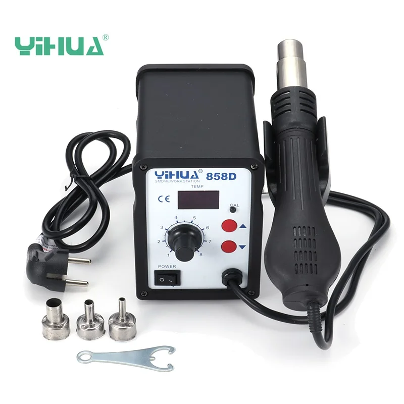 

YIHUA 858D 220V Hot Air SMD Rework Station Heat G un SMT Solder soldering iron Welding Repair Tools