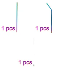 3 шт./компл. эко-многоразовые соломы 304 соломка из нержавеющей стали из металла смузи соломинки набор с кистью