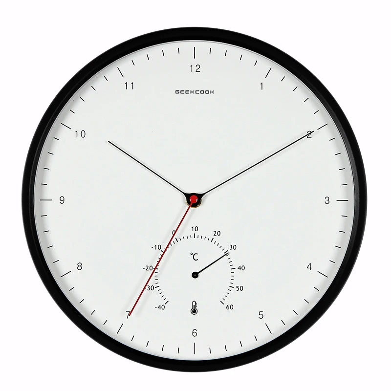 

Geekcook Creative Metal Designer Wall Clocks Simple Scale Nordic Minimalist Style Thermometer Hygrometer Multi-Function Wall C