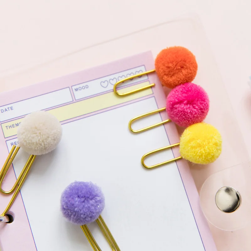 1 шт. милые клипсы Kawaii Hairball скрепки конфетного цвета металлические для детей