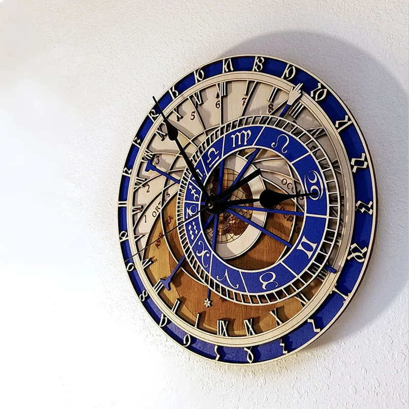 Креативные винтажные настенные часы 3D большие настенные часы 30 см немой астрономический Ретро кварцевые настенные часы для домашнего декора дропшиппинг