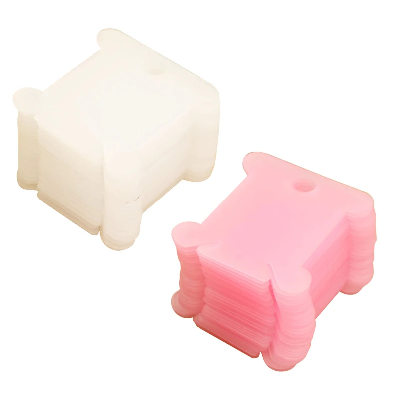 

100pcs Plastic Wire Winding Coil Plate Embroidery Cross Stitch Bobbin for Sewing Crafts DIY