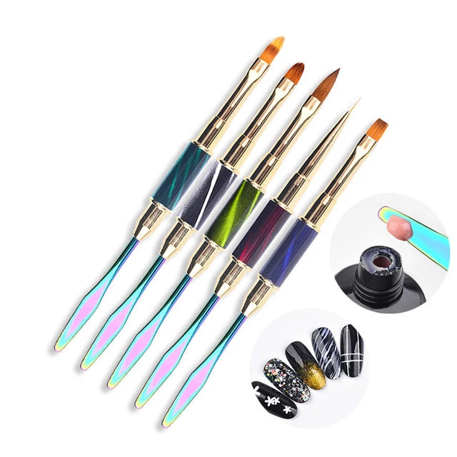 

Nail Art Double Head Color Palette Painted Hook Line Pen Nails Tool Brush Sets Drawing Brush Manicure Tool
