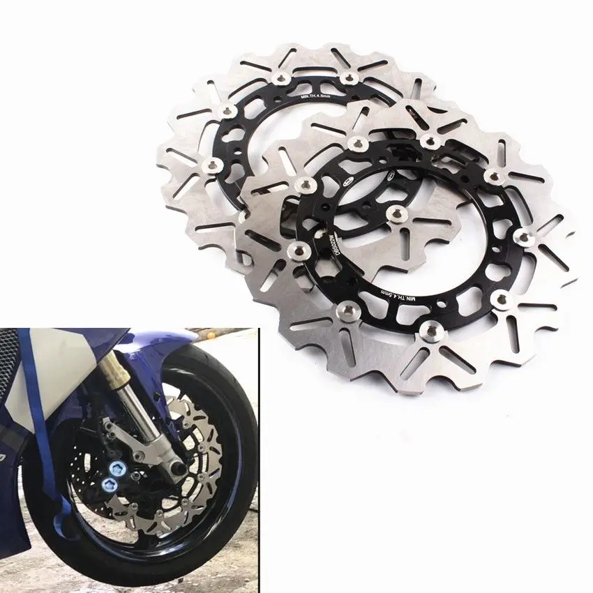 

For Yamaha YZF-R1/R6 99-02 XJR 1300 99-10 FJR 1300 01-04 TDM 900 02-14 Motorcycle Front Brake Disc Rotor Black