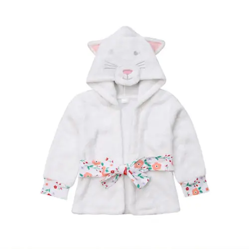 Girls Boy Baby Animal Dressing Gown New Kids Unisex Plain Bath Robe Sleepwear  Robes