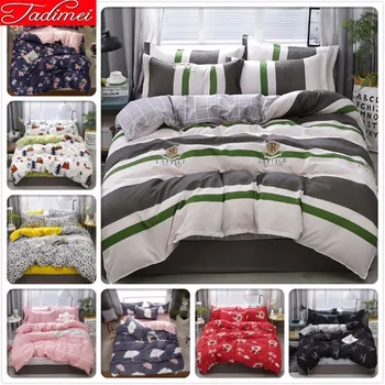 

Stripe Duvet Cover Bedding Set Adult Kid Soft Cotton Bed Linen Single Twin Full Queen Double King Size Bedspread 180x220 220x240