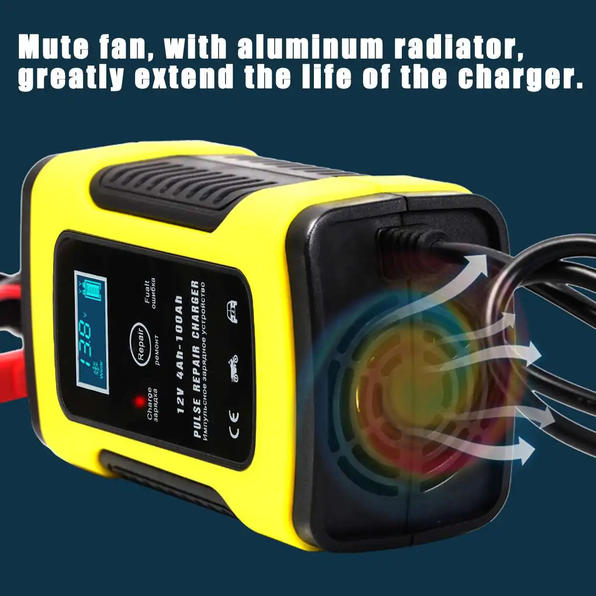 Online Para camión automóvil motocicleta 12V 5A reparación automática de pulso inteligente con LCD plomo AGM GEL cargador de batería de plomo ácido húmedo 100 240V