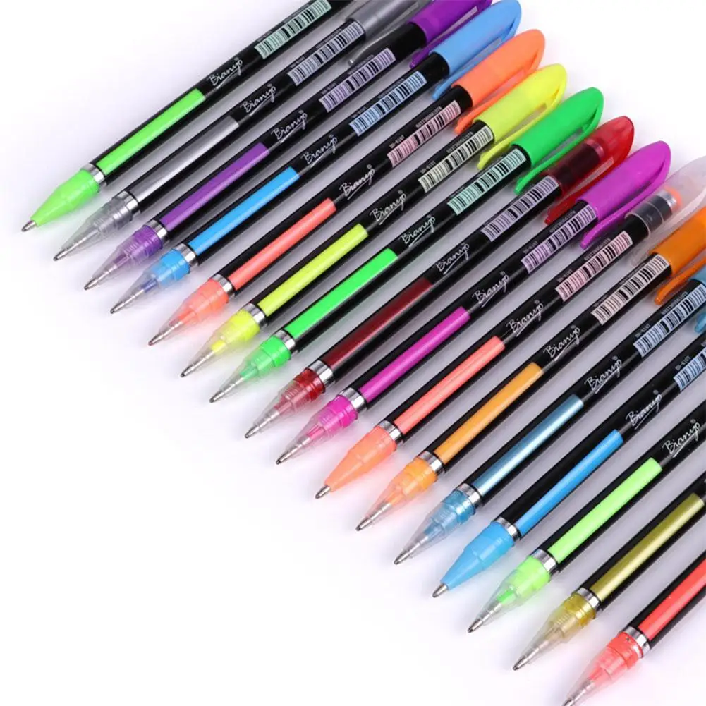 

48 Color Neutral Pen Doodle Student Stationery Set Bright Crystal Gel Pen Office School Supplies Gift For Kids R20