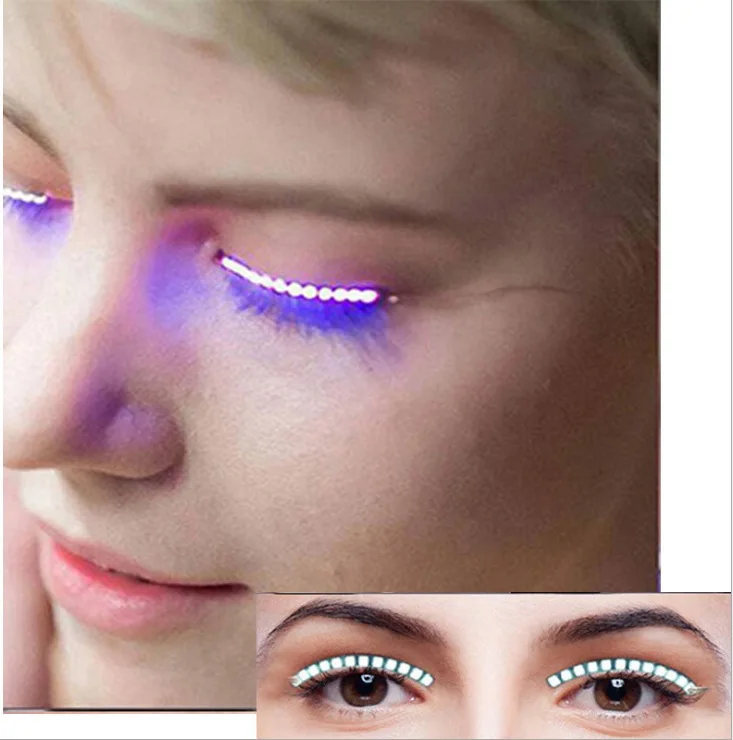 

Fashion Led Luminous False Eyelash LED Eyelashes Eyelid Shining Eyelash For Party Bar Makeup Eye Lash Eyelid Beauty Eye Care