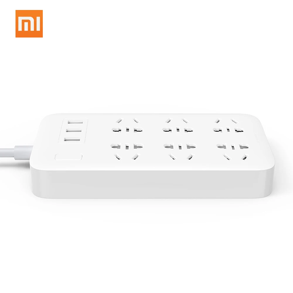 Адаптер питания Xiaomi Mijia 6 розеток портативный адаптер для путешествий и дома с 3 usb