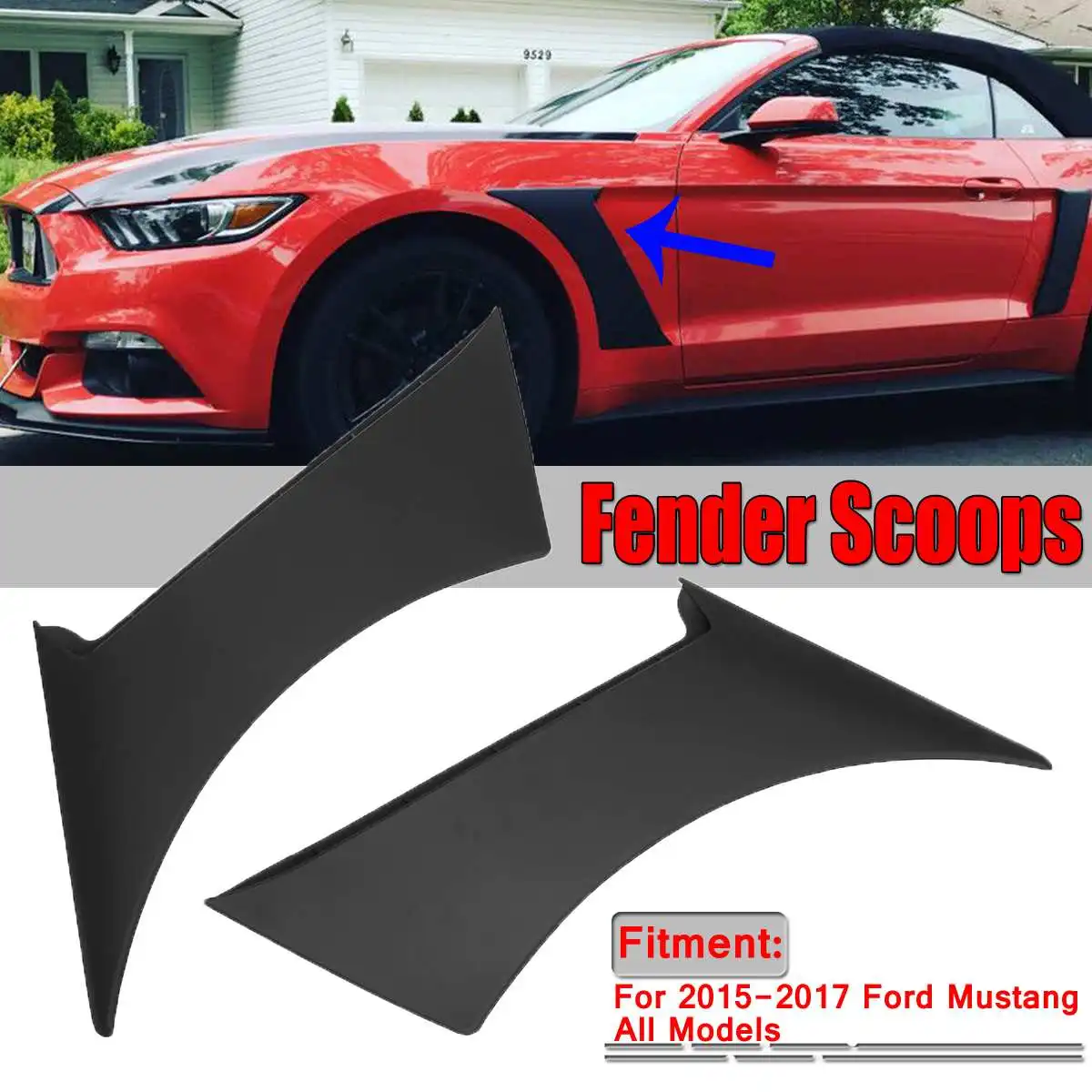 

A Pair Car Front Side For Fender Door Scoops Frame Cover For Ford For Mustang GT350 Style 2015-2017 Car For Fender Scoops Cover
