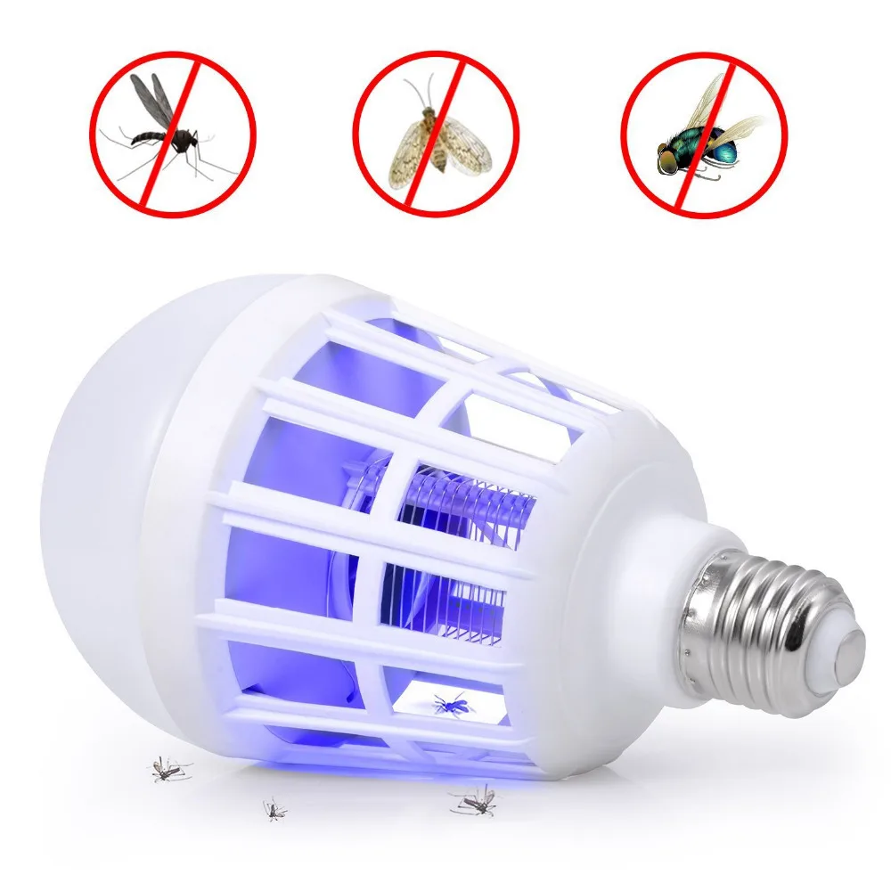 1 قطعة 2 في 1 LED لمبة الكهربائية فخ البعوض القاتل ضوء E27 220 V الإلكترونية مكافحة الحشرات علة Led ليلة مصابيح دا