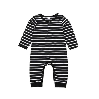 

Newborn Toddler Infant Kids Baby Boy Girl Striped Romper Long sleeve Jumpsuit Outfits Warm Autumn Spring Cotton Clothes 0-24M