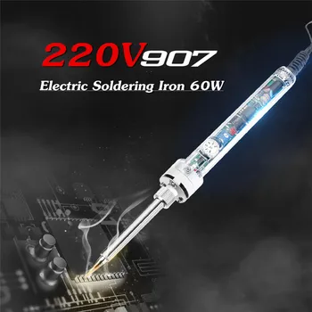 

907 Constant Adjustable Temperature 60W Electric Soldering Iron Tool Lead Free US Plug 220V 60W Stable Electrostatic Cable