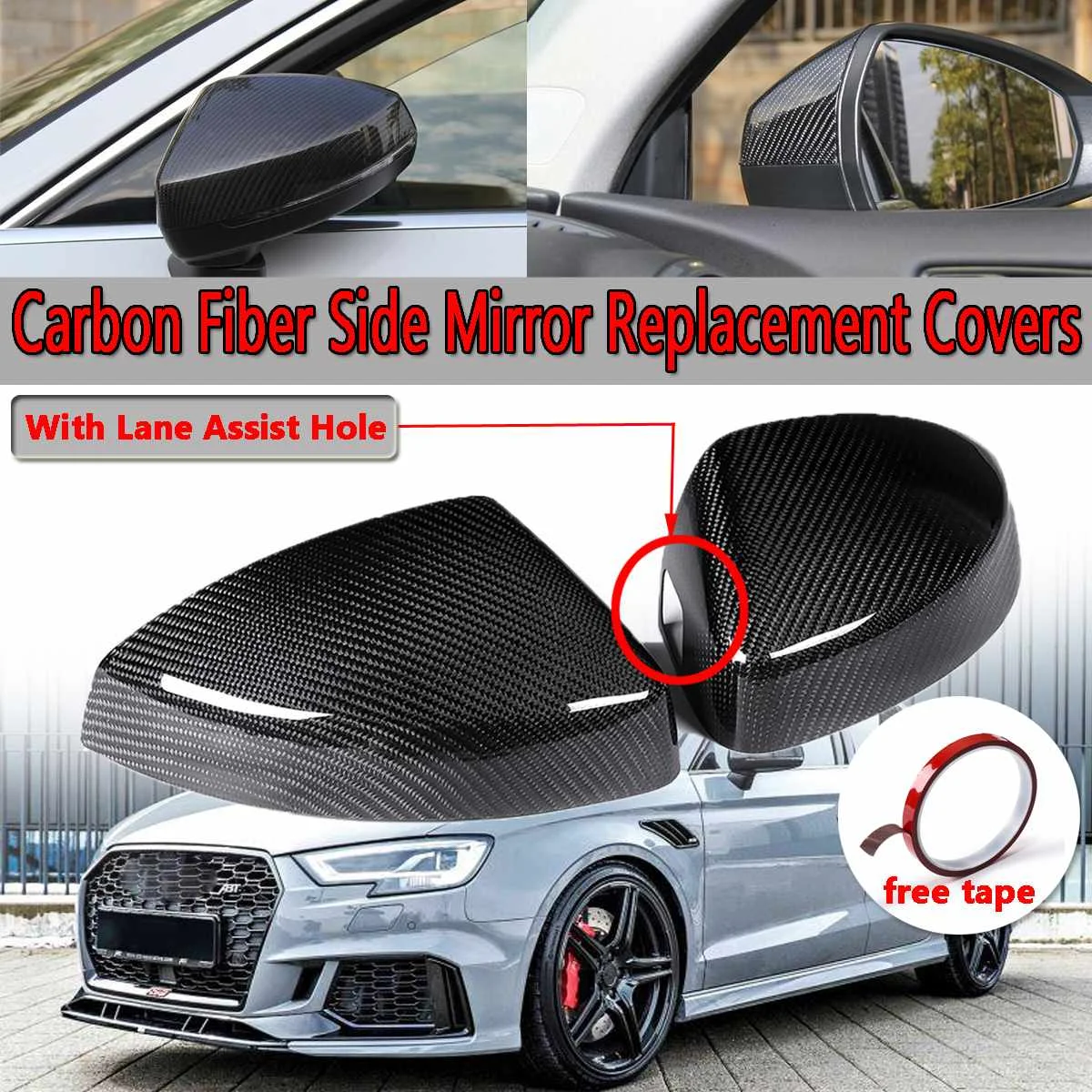 Carbon Fiber Air Conditioner Outlet Panel Cover Trim For Ford Mustang 2014-2018