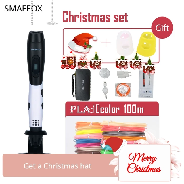 Cheap 2018 Hottest 3D printing Pen ,Christmas gifts with hat+finger protector,1.75mm PLA filament ,OLED Display,DC 5V 2A,Outdoor paint