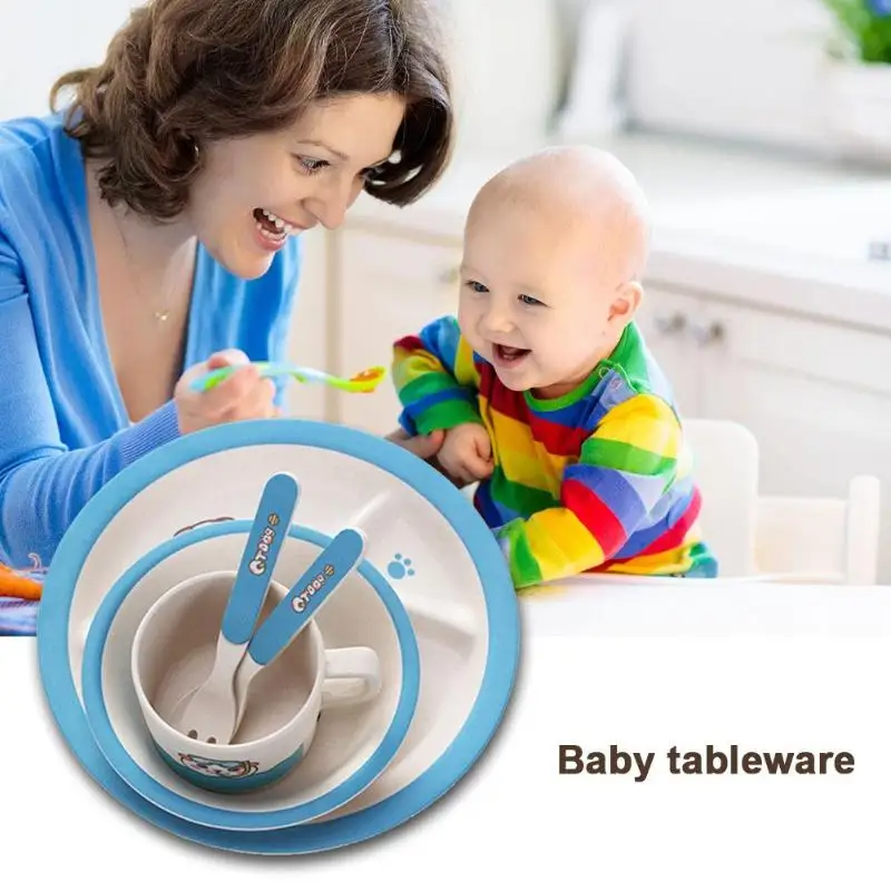 5pcs/Set Baby Bowl Spoon Fork Feeding Food Tableware Cartoon Kids Dishes 5pcs/Set Baby Bowl Spoon Fork Feeding Food Tableware Cartoon Kids Dishes