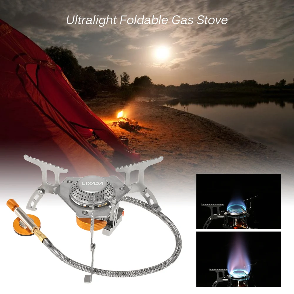 

Lixada 105 3000W Outdoor Stove Camping Hiking Gas Stoves Outdoor Tools Accessories Cooking Portable Foldable Split Burner case