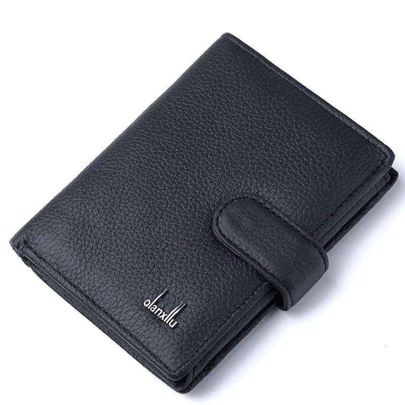 

Men's Leather Multi-Card Wallet Men's Leather Driver's License Wallet Vertical Short Wallet Large Capacity