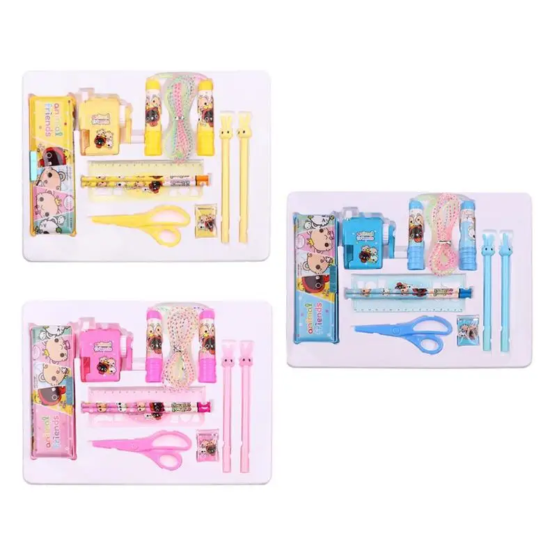 

Cute Cartoon Kawaii Pencil Sharpener Stationery Set Student Kids School Office Supplies For Boy Girls Kids Gift School prizes