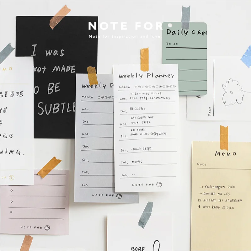 

NOTE FOR Basic Memo Pad Office Supplies 24 Sheets Notepad Listing Daily Weekly Planner School Supplies