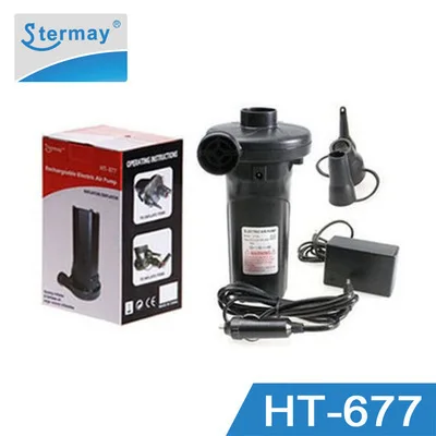 

Ht677 CE Electric Air Inflator Chargable Air Pump with 1900mAh Chargable Batteries Used at Home,in Car & Outdoor with 3 Nozzles