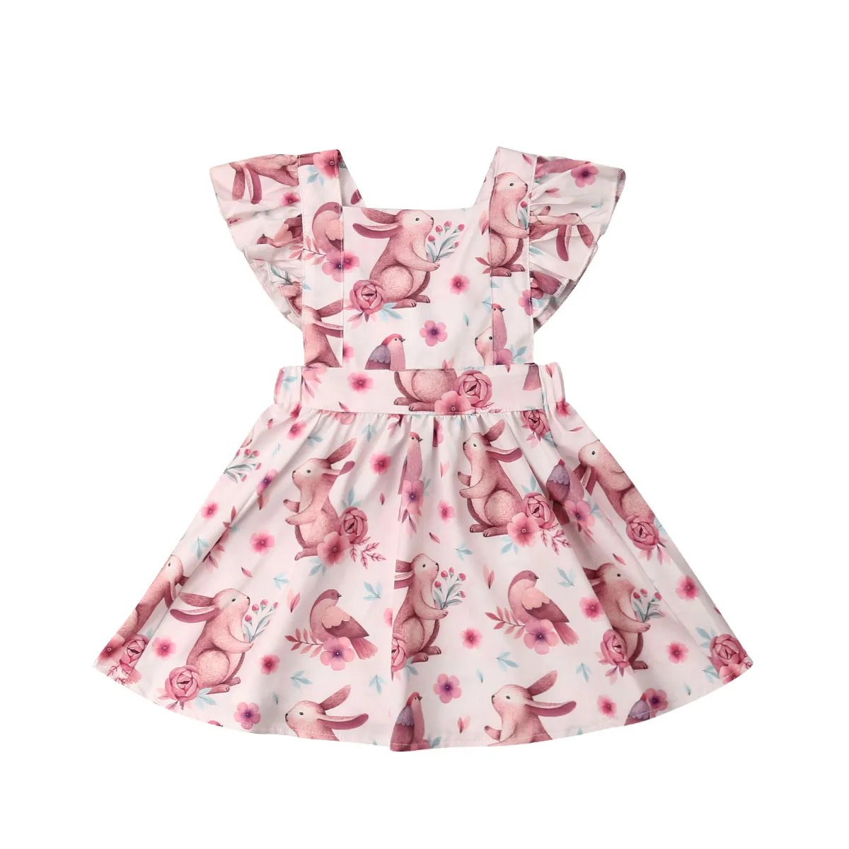 Платье для маленьких девочек с пасхальным Кроликом, платье-пачка с цветами и кроликом для маленьких девочек, платья для дня рождения для вечерние