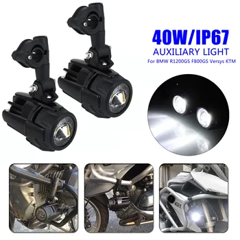 

2pcs 40W 4LED Motorcycle LED Auxiliary Fog Light Driving Lamp For BMW R1200GS F800GS 700 KTM Motocycle Fog Lights