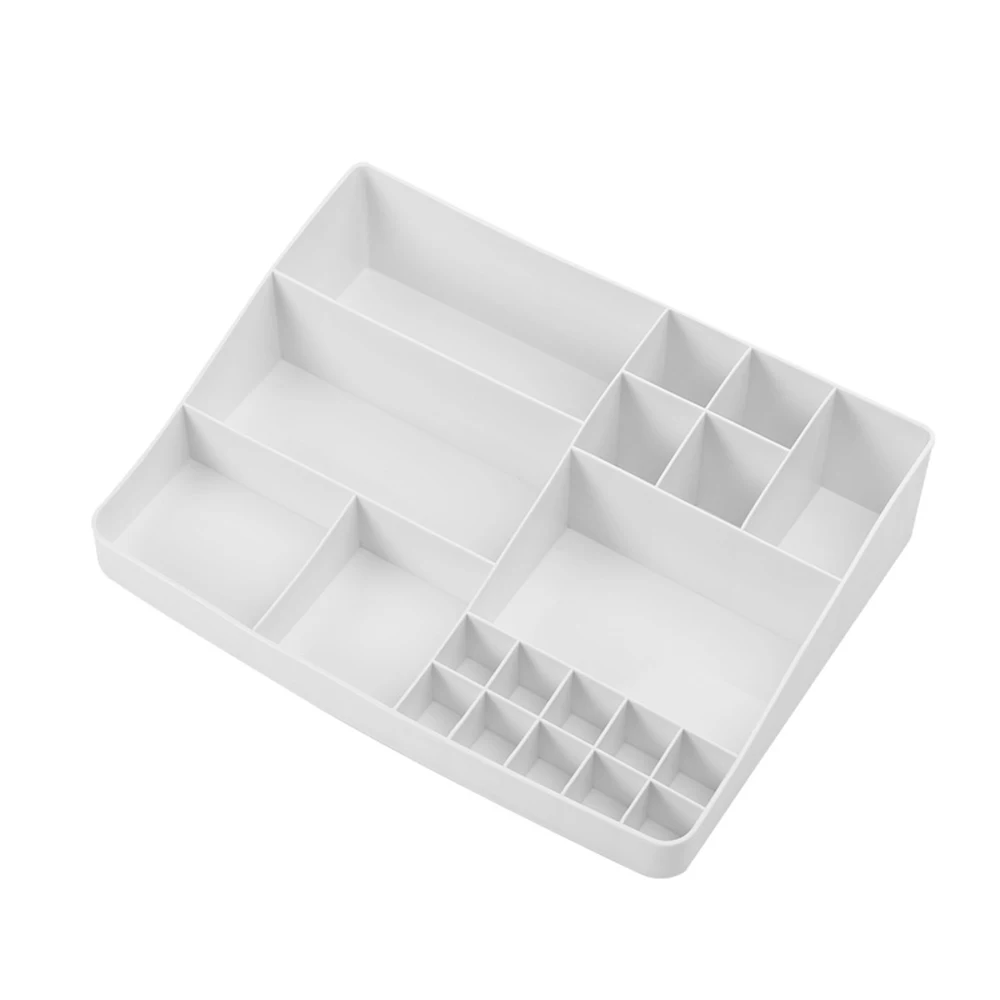

Double-deck Desktop Comestics Makeup Storage Drawer Type Box Saving Space Make-up Organizer White S / L Frame Box Makeup Tools