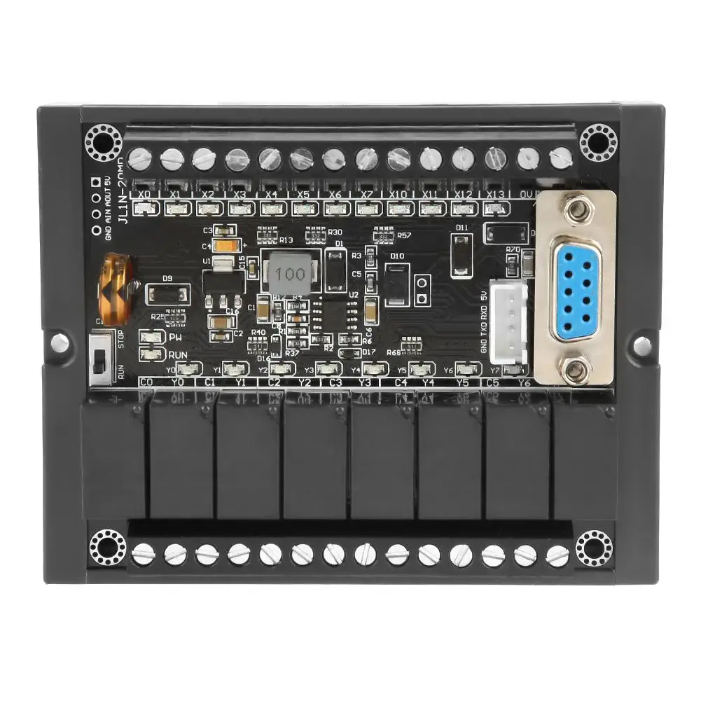 

PLC Industrial Control Board FX1N-20MR Programmable Relay Delay Module with Shell durable NEW