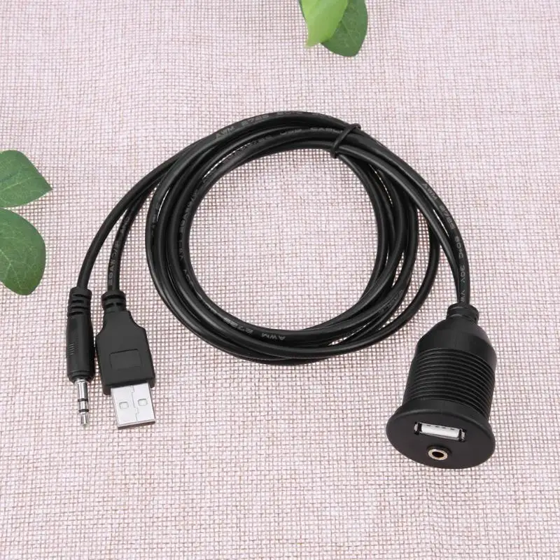 Удлинительный кабель удлинитель 1 комплект 2 0 3 5 мм M/F AUX USB м черный для приборной