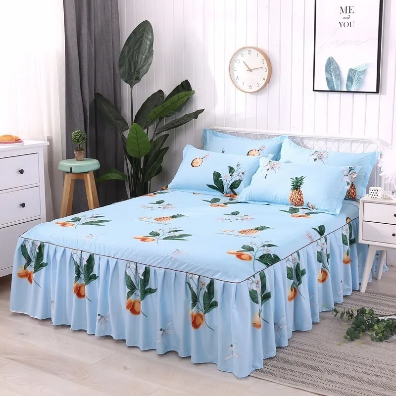 Home Textiles Plant Cactus Non-slip Bedspread Bed Skirt Twin/full/queen/king Size 3pcs Printing Bedding Bed Cover Pillowcases