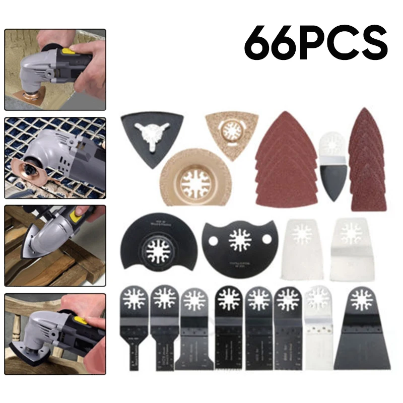 

66Pcs Oscillating Multi Function Saw Cutter Kit Set For FEIN Makita Multi Tool