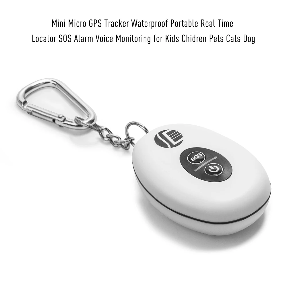 

Mini Micro GPS Tracker Waterproof Portable Real Time Locator GSM SOS Alarm Voice Monitoring for Kids Chidren Pets Cats Dogs