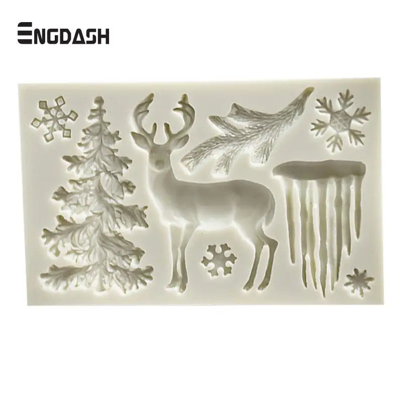 

ENGDASH 1pc Snowflake Christmas Tree Elk Baking Moulds Cake Decorat Tool Christmas Silicone Mold DIY Cake Molds Bakeware Tools