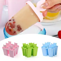 Формы Для Мороженного На Палочке создатель форме DIY Симпатичные 6 пресс-форма мишки формы для мороженого йогурт поле холодильник Мороженое