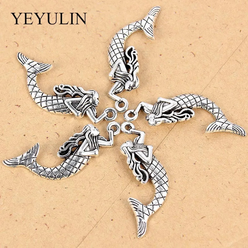 10 قطع التبتية الفضة لهجة حورية البحر سحر قلادة امرأة الفتيات اليدوية DIY مجوهرات اكسسوارات بالجملة 10 قطع التبتية الفضة لهجة حورية البحر سحر قلادة امرأة الفتيات اليدوية DIY مجوهرات اكسسوارات بالجملة