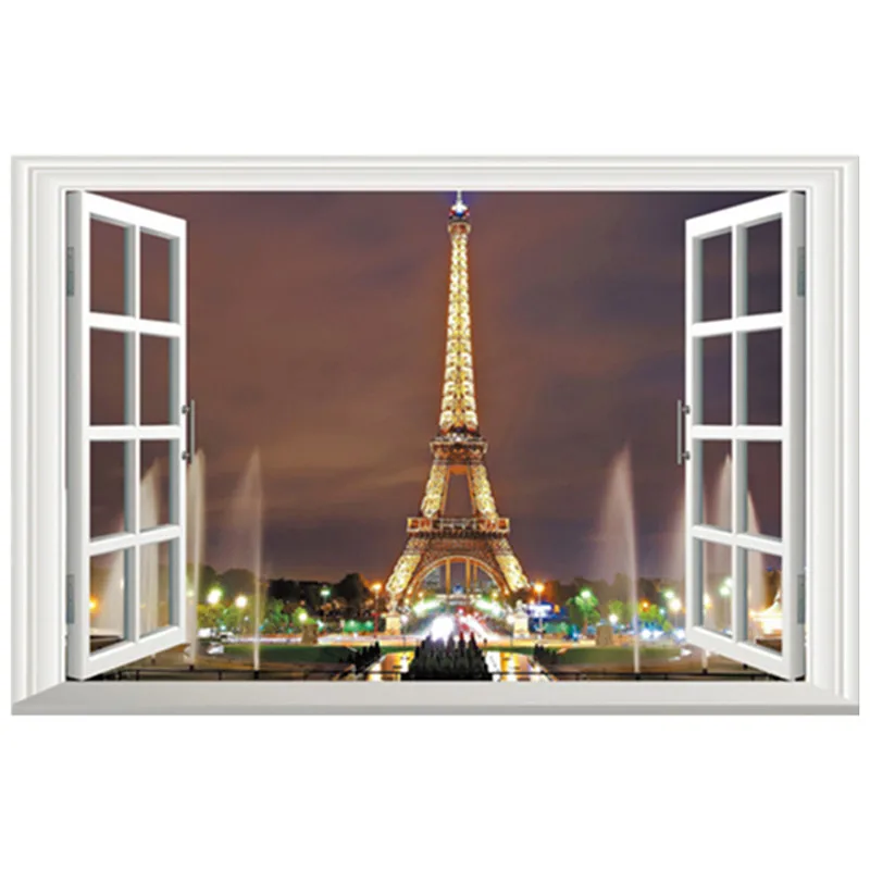 Autumn Lakeside 3D Window View Decal WALL STICKER Decor Art Mural Scenery Nature