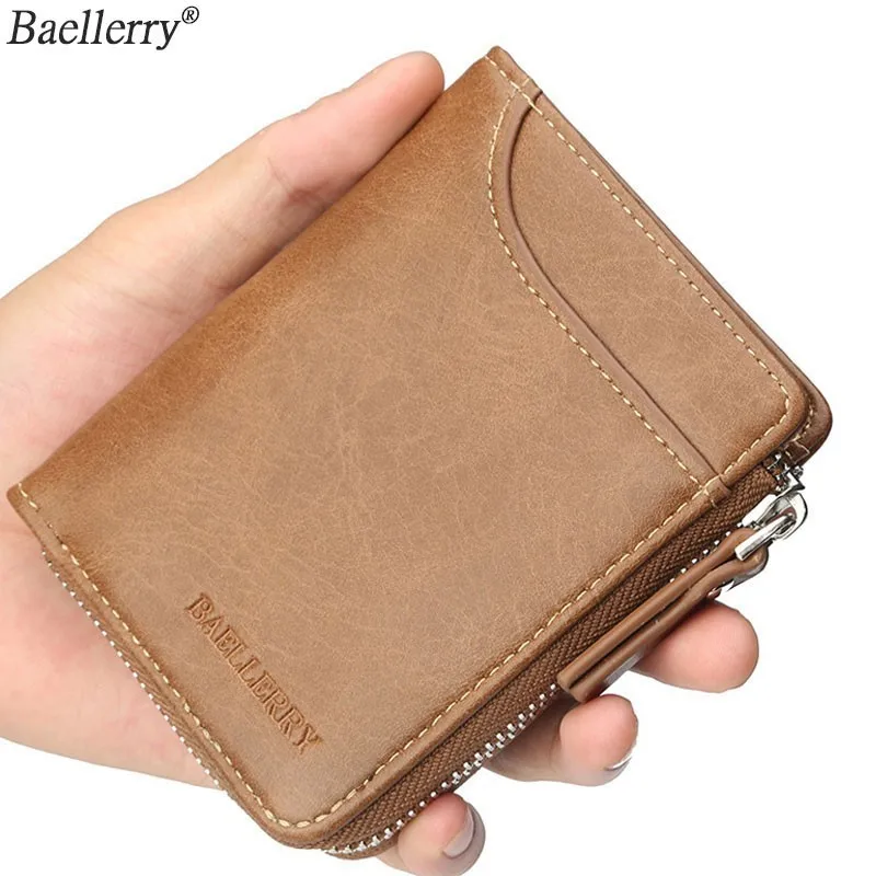 

Baellerry Men's Purse Money Bag Handy Zipper Wallet Small Multi Pocket Wallet For Coins Men Card Holder Male Clutch Bags