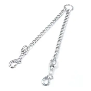 

Metal Chain Heavy Duty Double Clip Leash Coupler Pet Dog Lead Chain for Walking Hiking Training